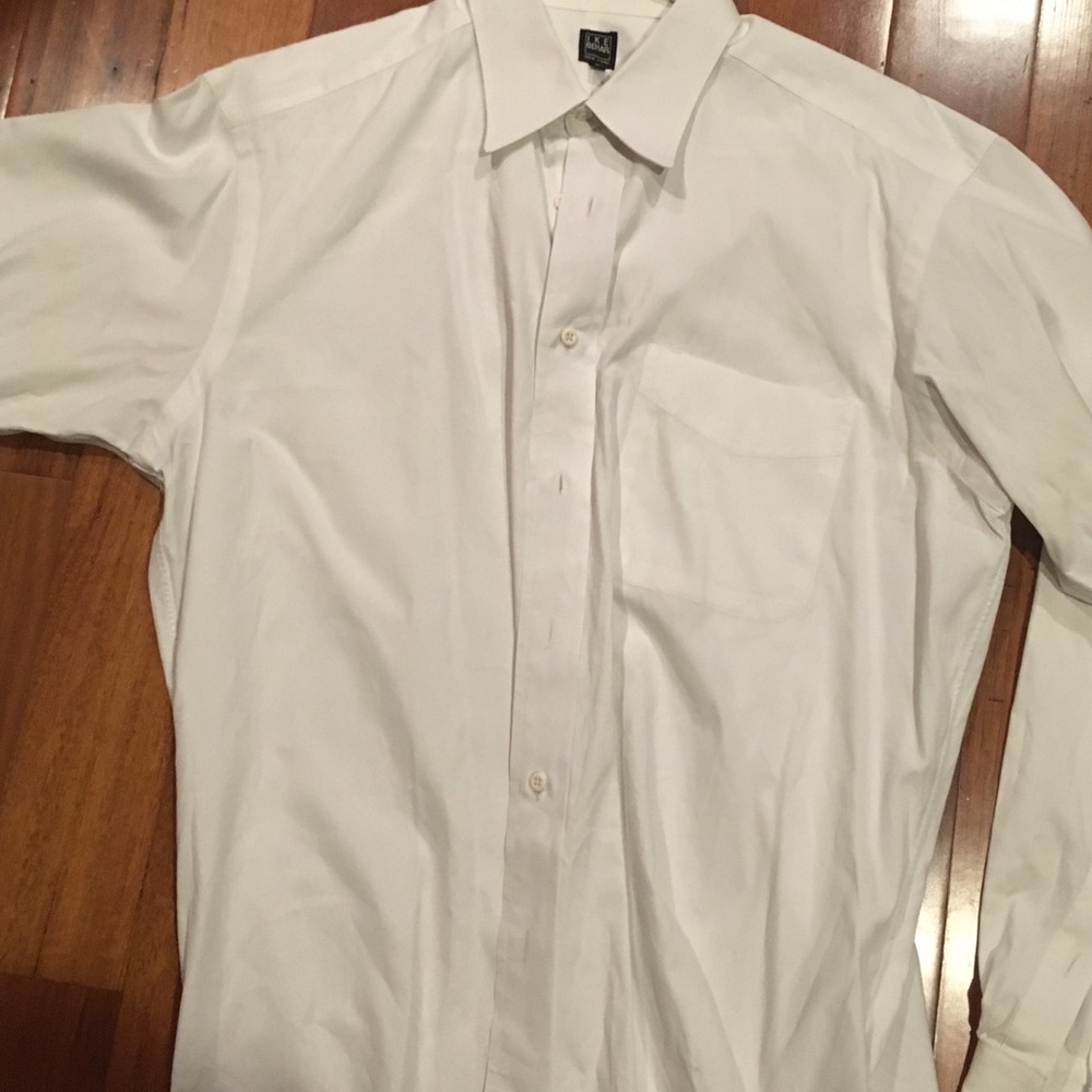 Ike Behar White Button down men’s shirt